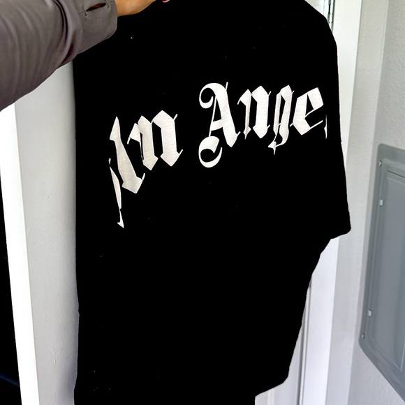 PALM ANGELS CLASSIC LOGO OVER TEE BLACK WHITE - Picture 4 of 5